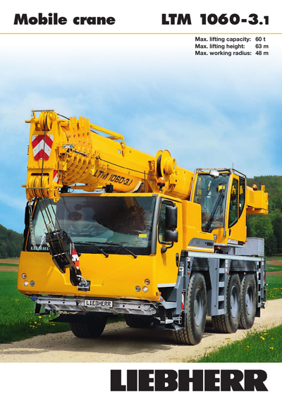 Liebherr LTM1060 mobile crane dimensions
